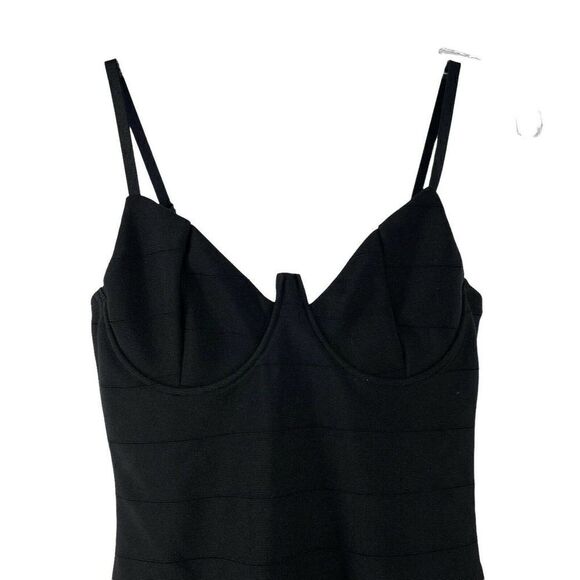 Black Bandage Dress Bodycon Mini Length Structured Underwire Blashe Womens Small - Picture 2 of 6